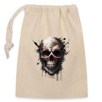 Skeleton - Closable cotton gift bag (14x20cm) - nature - Front