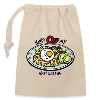 Fass mein Nasi Goreng nicht an! - Verschließbarer Geschenkbeutel aus Baumwolle (14x20cm) - Natur - Vorne
