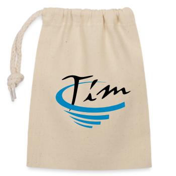 Tim - Verschließbarer Geschenkbeutel aus Baumwolle (14x20cm) - Natur - Vorne