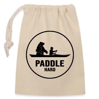 Canoe Paddling Kayak captain Canoeist in paddle boat - Closable cotton gift bag (14x20cm) - nature - Front