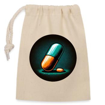 Pill - Closable cotton gift bag (14x20cm) - nature - Front