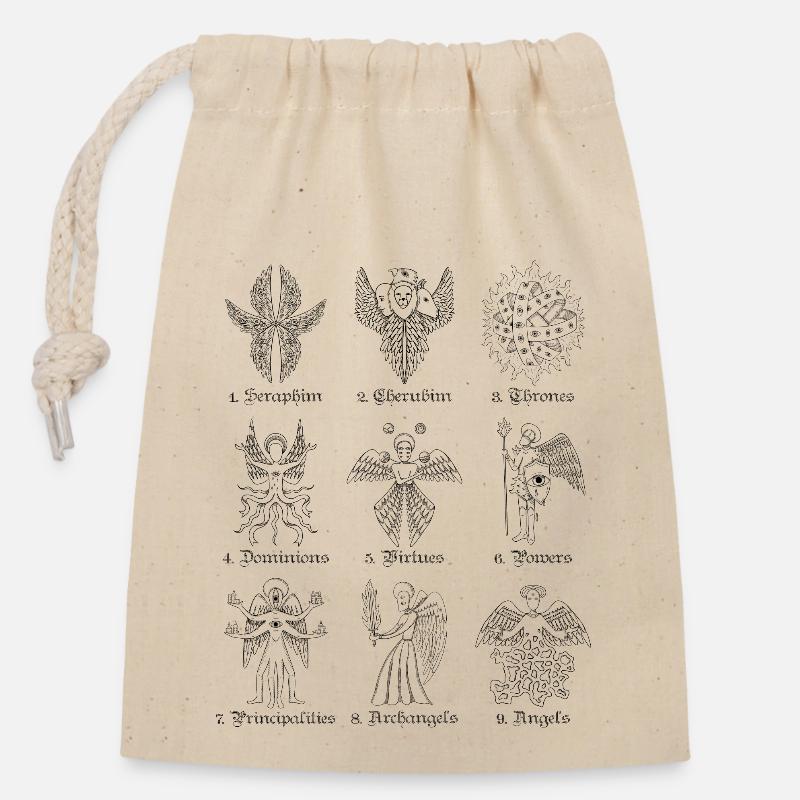 Anges bibliquement exacts neuf rangs d’anges - Sac cadeau en coton avec cordon (14 x 20 cm) - nature