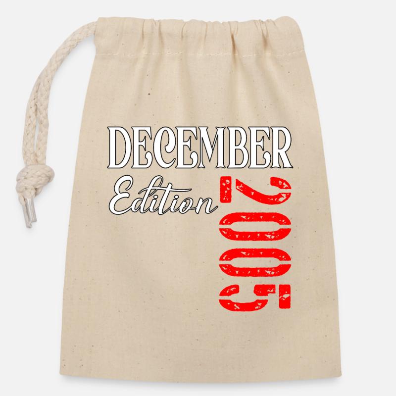 21E ANNIVERSAIRE ÉDITION DE DÉCEMBRE 2005 - Sac cadeau en coton avec cordon (14 x 20 cm) - nature