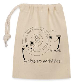 Cercles de vie et de travail (noir) - Sac cadeau en coton avec cordon (14 x 20 cm) - nature - Devant
