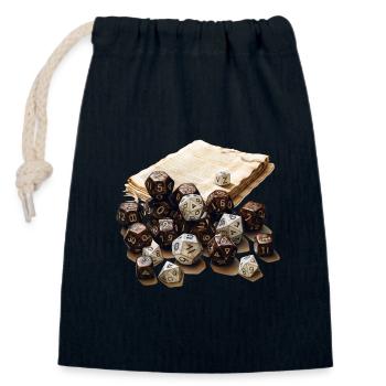 W20 Mit Rollenspielbogen Fantasy RPG Shirt - Verschließbarer Geschenkbeutel aus Baumwolle (14x20cm) - Navy - Vorne
