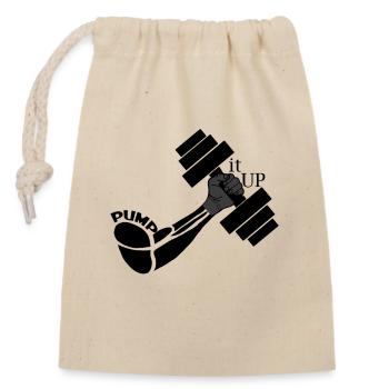 PUMP IT UP - The Original - Closable cotton gift bag (14x20cm) - nature - Front