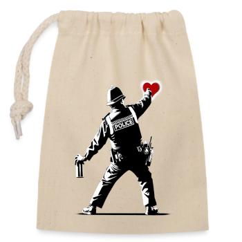 Police Street Art - Closable cotton gift bag (14x20cm) - nature - Front