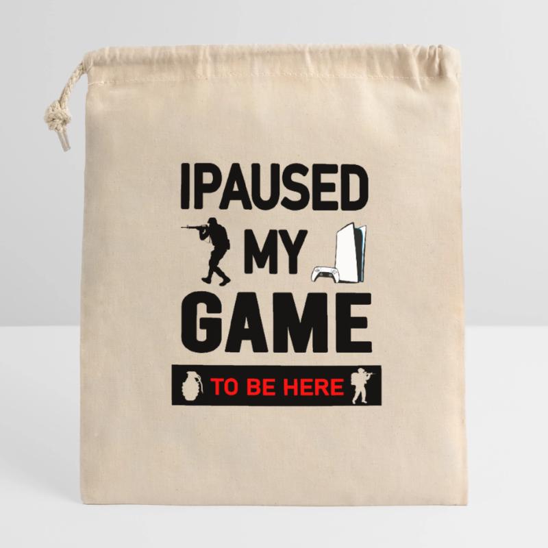 Conception graphique de console et de manette de jeu Sac cadeau en coton avec cordon (14 x 20 cm)