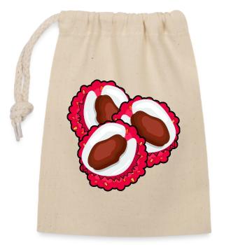 LYCHEE LYCHEE FRUITS - FRUIT FOOD - Closable cotton gift bag (14x20cm) - nature - Front