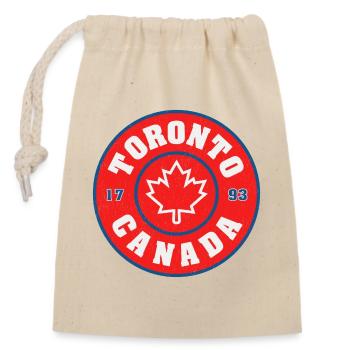 Toronto Kanada Rundemblem Ahornblatt - Verschließbarer Geschenkbeutel aus Baumwolle (14x20cm) - Natur - Vorne