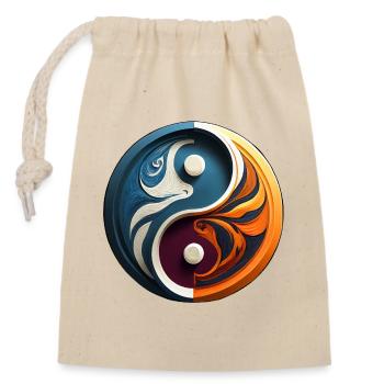 yin yang abstrait, feu et eau, dualité - Sac cadeau en coton avec cordon (14 x 20 cm) - nature - Devant