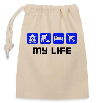 Job Statement Make Money Work Worker - Closable cotton gift bag (14x20cm) - nature - Front