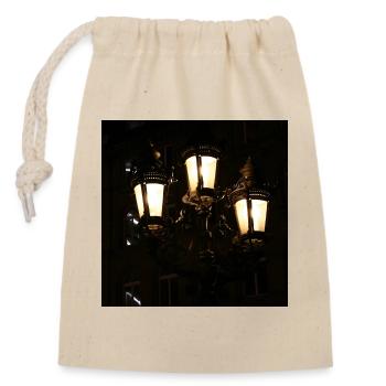 Historische Straßenlaternen Lichtspiel - Verschließbarer Geschenkbeutel aus Baumwolle (14x20cm) - Natur - Vorne