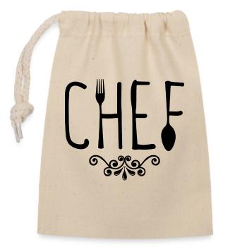 Career, Cook, Job, Earn Money, Saying, Success - Closable cotton gift bag (14x20cm) - nature - Front