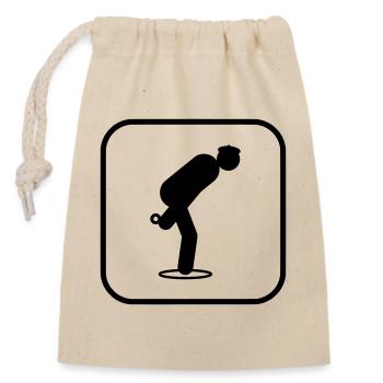 Symbole sportif de pétanque - Sac cadeau en coton avec cordon (14 x 20 cm) - nature - Devant