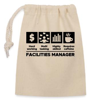 Manager Statement Job Work Workaholic Career - Closable cotton gift bag (14x20cm) - nature - Front
