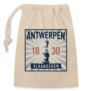 Anvers 1830 - Sac cadeau en coton avec cordon (14 x 20 cm) - nature - Devant