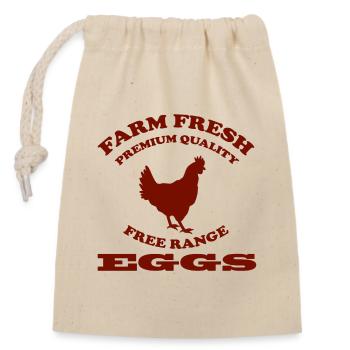 EGGS - Closable cotton gift bag (14x20cm) - nature - Front