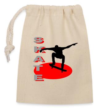 SKATE - Closable cotton gift bag (14x20cm) - nature - Front