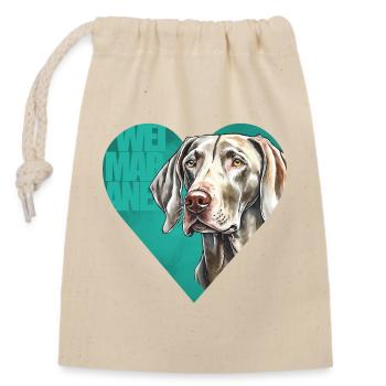 Weimaraner Portrait - Verschließbarer Geschenkbeutel aus Baumwolle (14x20cm) - Natur - Vorne