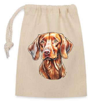 Magyar Vizsla Portrait - Closable cotton gift bag (14x20cm) - nature - Front