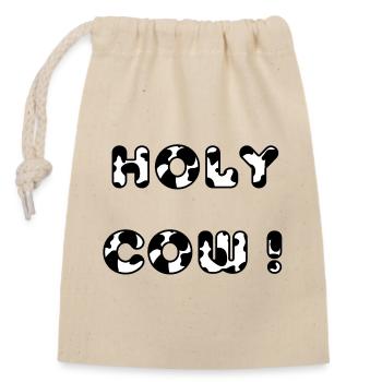 Holy Cow - Closable cotton gift bag (14x20cm) - nature - Front