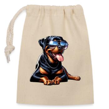 Rottweiler Hunde Design - Verschließbarer Geschenkbeutel aus Baumwolle (14x20cm) - Natur - Vorne