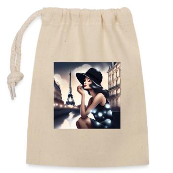 Paris, j'aime Paris, Pasienne - Sac cadeau en coton avec cordon (14 x 20 cm) - nature - Devant