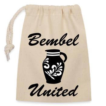 Bembel united - Das Original aus Frankfurt #FFM - Verschließbarer Geschenkbeutel aus Baumwolle (14x20cm) - Natur - Vorne