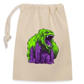 Gorilla 07 - Closable cotton gift bag (14x20cm) - nature - Front