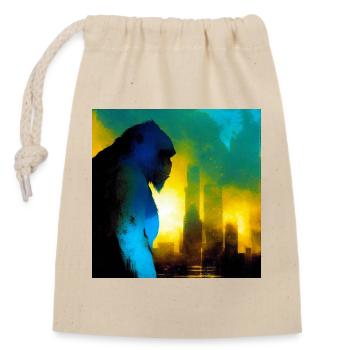 Gorilla 01 - Closable cotton gift bag (14x20cm) - nature - Front