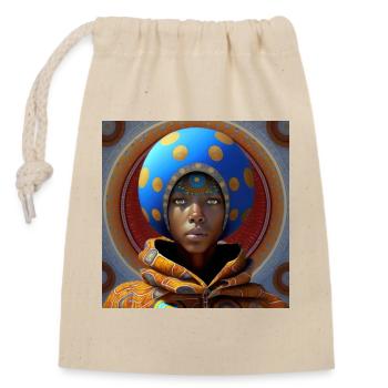 Portrait Woman 02 - Closable cotton gift bag (14x20cm) - nature - Front