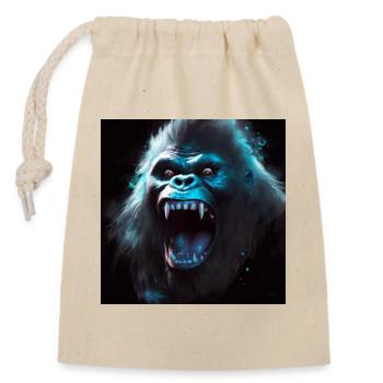 Gorilla 06 - Closable cotton gift bag (14x20cm) - nature - Front