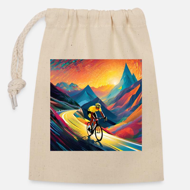 Euphoric Ascent: Chasing the Yellow Dream - Closable cotton gift bag (14x20cm) - nature