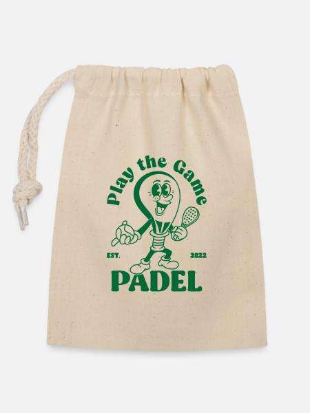 Spielen Sie das Spiel Padelshirt - Verschließbarer Geschenkbeutel aus Baumwolle (14x20cm) - Natur