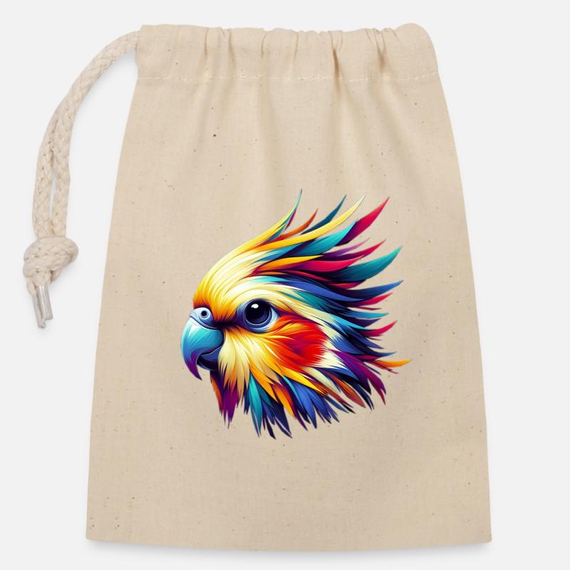 Calopsitte (16) - Sac cadeau en coton avec cordon (14 x 20 cm) - nature