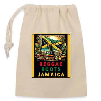 Reggae Wurzeln Jamaika - Verschließbarer Geschenkbeutel aus Baumwolle (14x20cm) - Natur - Vorne
