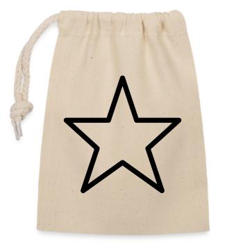 Stern Umriss Symbol - Verschließbarer Geschenkbeutel aus Baumwolle (14x20cm) - Natur - Vorne