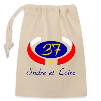 Indre et loire - Sac cadeau en coton avec cordon (14 x 20 cm) - nature - Devant