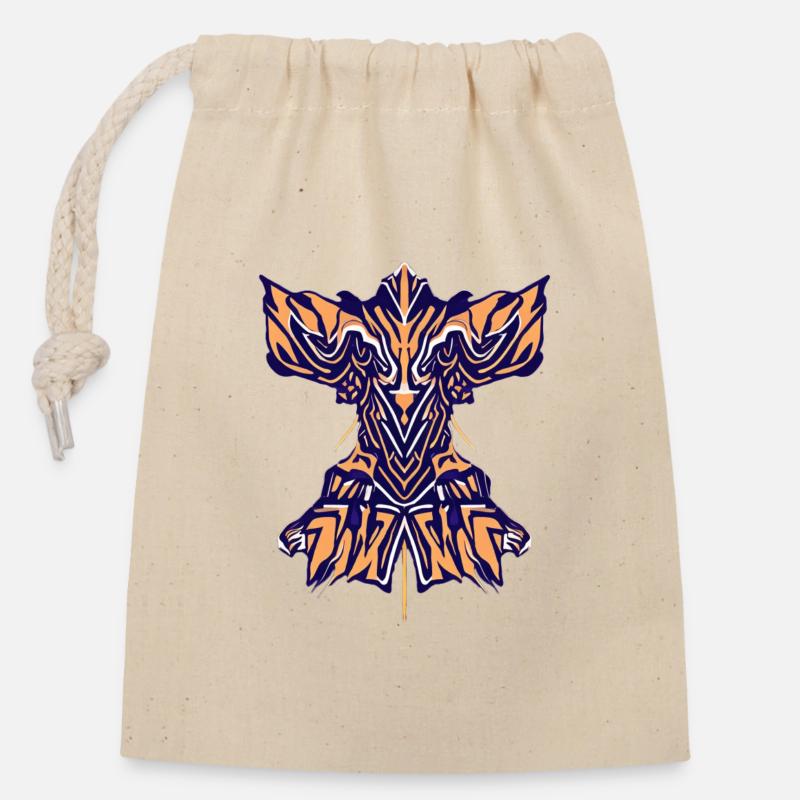 Masque de tigre Orang-outan Purp Design - Sac cadeau en coton avec cordon (14 x 20 cm) - nature