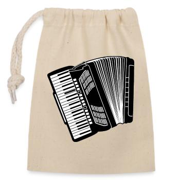 Akkordeon-Instrument - Verschließbarer Geschenkbeutel aus Baumwolle (14x20cm) - Natur - Vorne