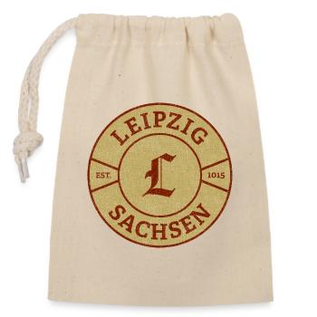 Leipzig Sächsisches Emblem Vintage - Verschließbarer Geschenkbeutel aus Baumwolle (14x20cm) - Natur - Vorne