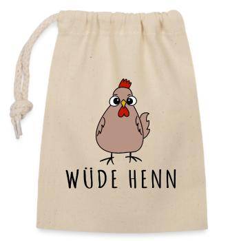 wüde henn hühner hendl dialekt österreich mundart - Verschließbarer Geschenkbeutel aus Baumwolle (14x20cm) - Natur - Vorne