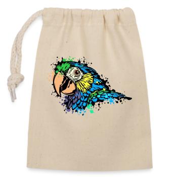 Amoureux Des Animaux, Zoo, Animal De Compagnie, Tropical, Perroquet, Oiseau - Sac cadeau en coton avec cordon (14 x 20 cm) - nature - Devant
