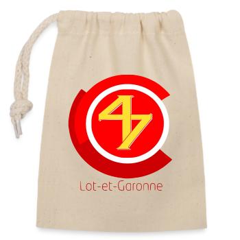 Lot et garonne - Sac cadeau en coton avec cordon (14 x 20 cm) - nature - Devant