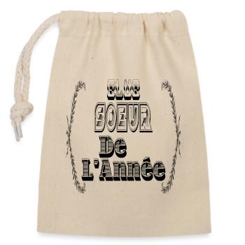 Elue Sœur Année Frangine - Sac cadeau en coton avec cordon (14 x 20 cm) - nature - Devant