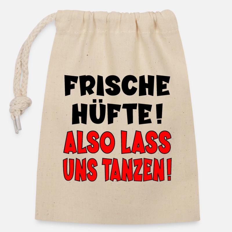TANZEN TANZPARTNER - LUSTIGE - HÜFTE - Verschließbarer Geschenkbeutel aus Baumwolle (14x20cm) - Natur