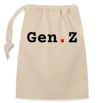 Gen. Z - Closable cotton gift bag (14x20cm) - nature - Front