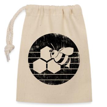 Abeille - Sac cadeau en coton avec cordon (14 x 20 cm) - nature - Devant