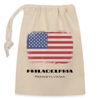 Philadelphie, Pennsylvanie, États-Unis - Sac cadeau en coton avec cordon (14 x 20 cm) - nature - Devant